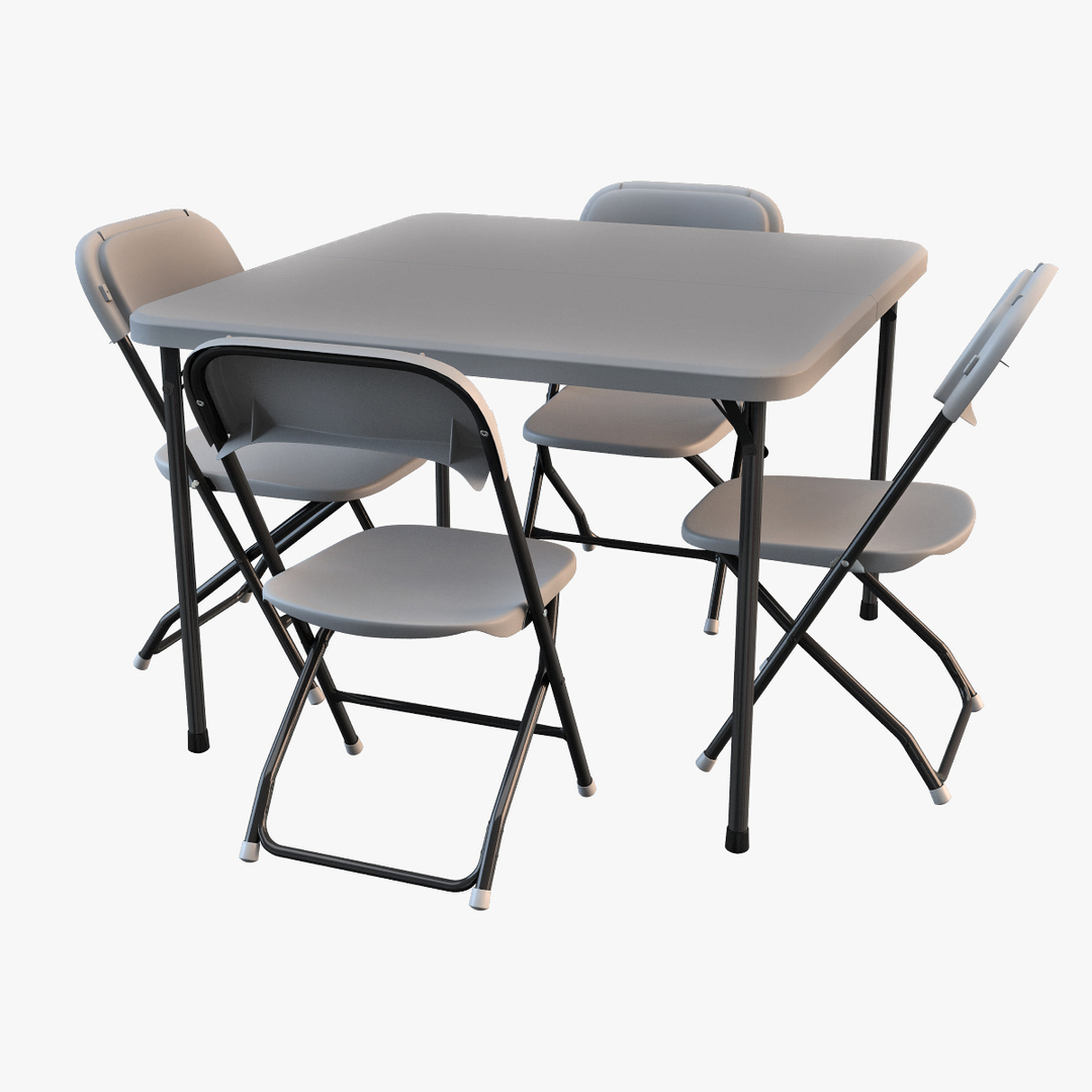 White card deals table and chairs