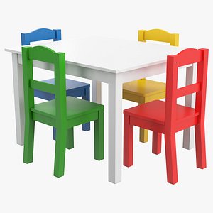 3D Childrens Table and Chairs