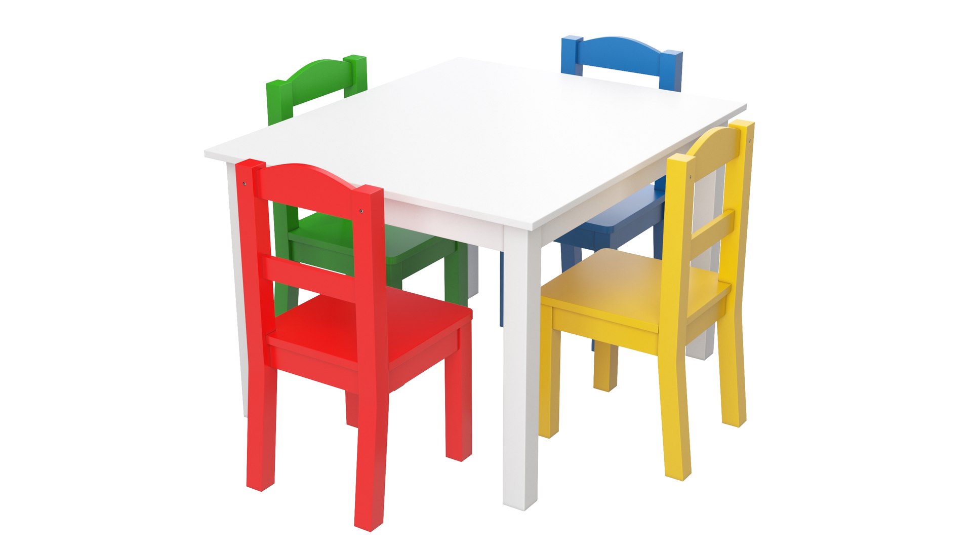 3D Childrens Table And Chairs - TurboSquid 1887393