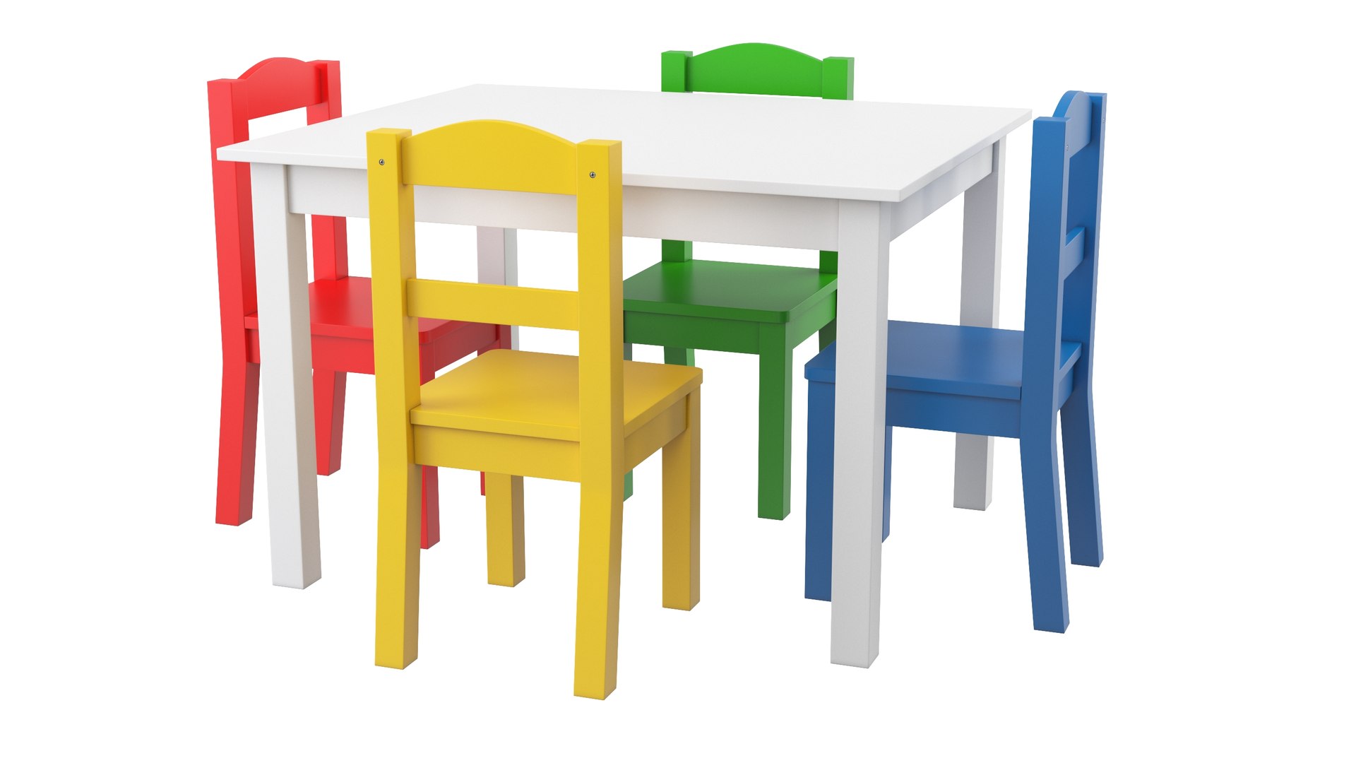 3D Childrens Table And Chairs - TurboSquid 1887393