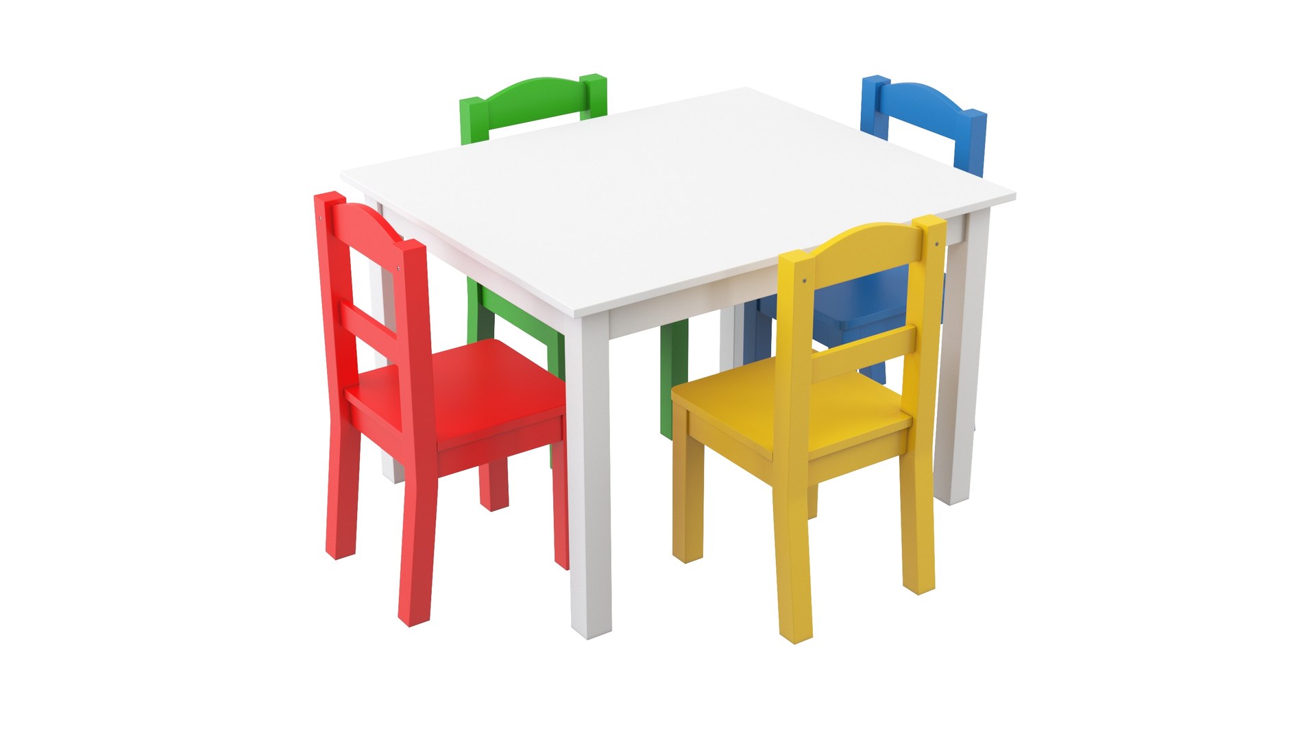 3D Childrens Table And Chairs - TurboSquid 1887393