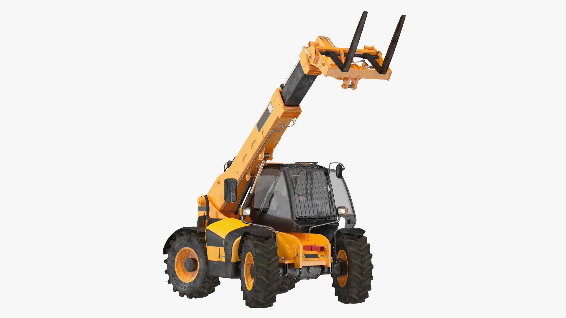 Telehandler Rigged for Cinema 4D 3D model preview