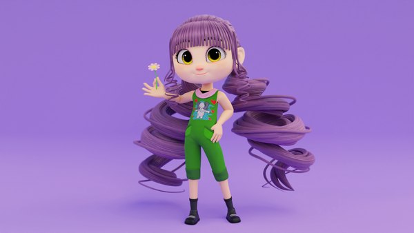 Cartoon Girl - Fully Rigged 3D model