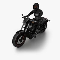 Harley-Davidson Night Rod 2010 with Biker
