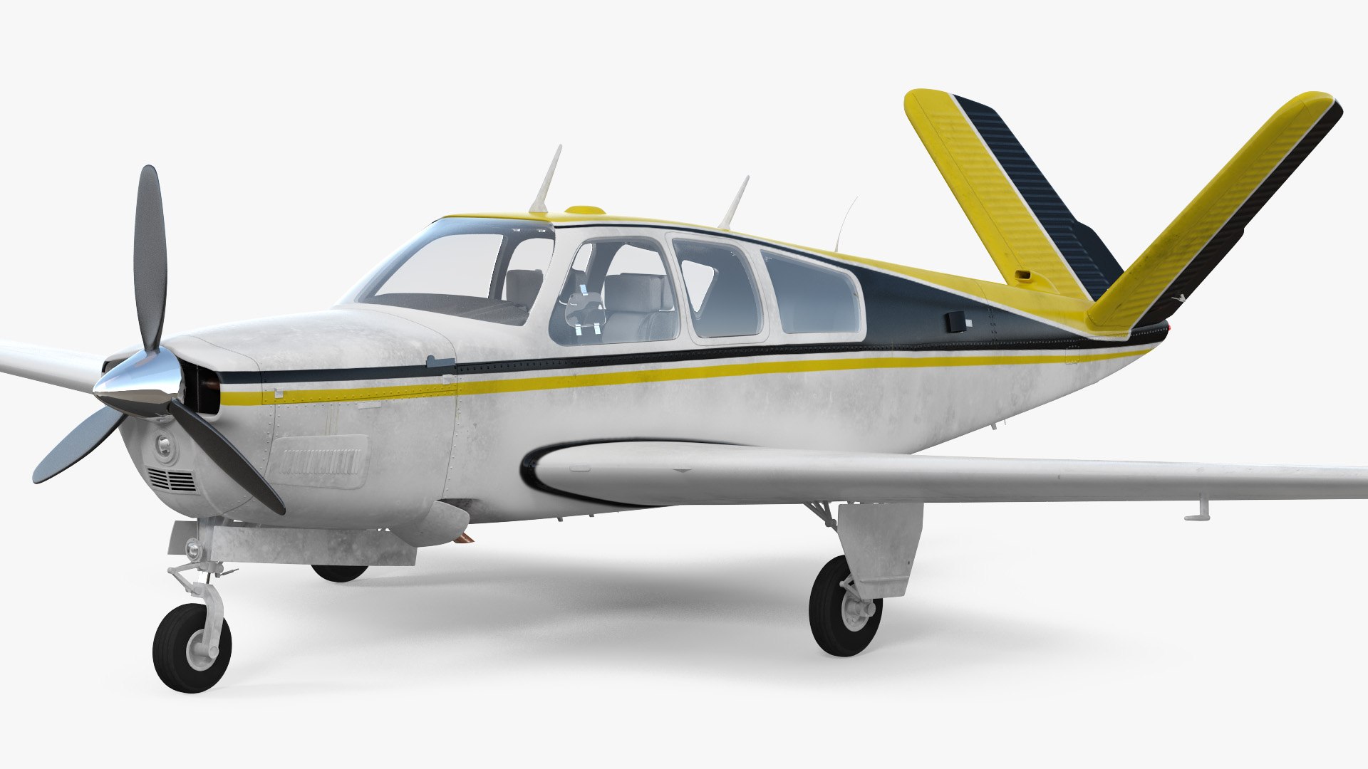Civil Utility Aircraft Single Engined V Tail 3D model preview