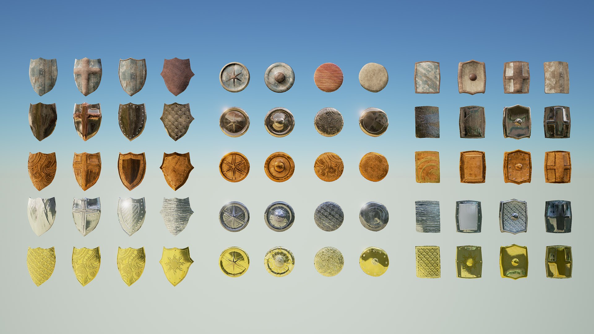 Shields pack 3D model - TurboSquid 1305480
