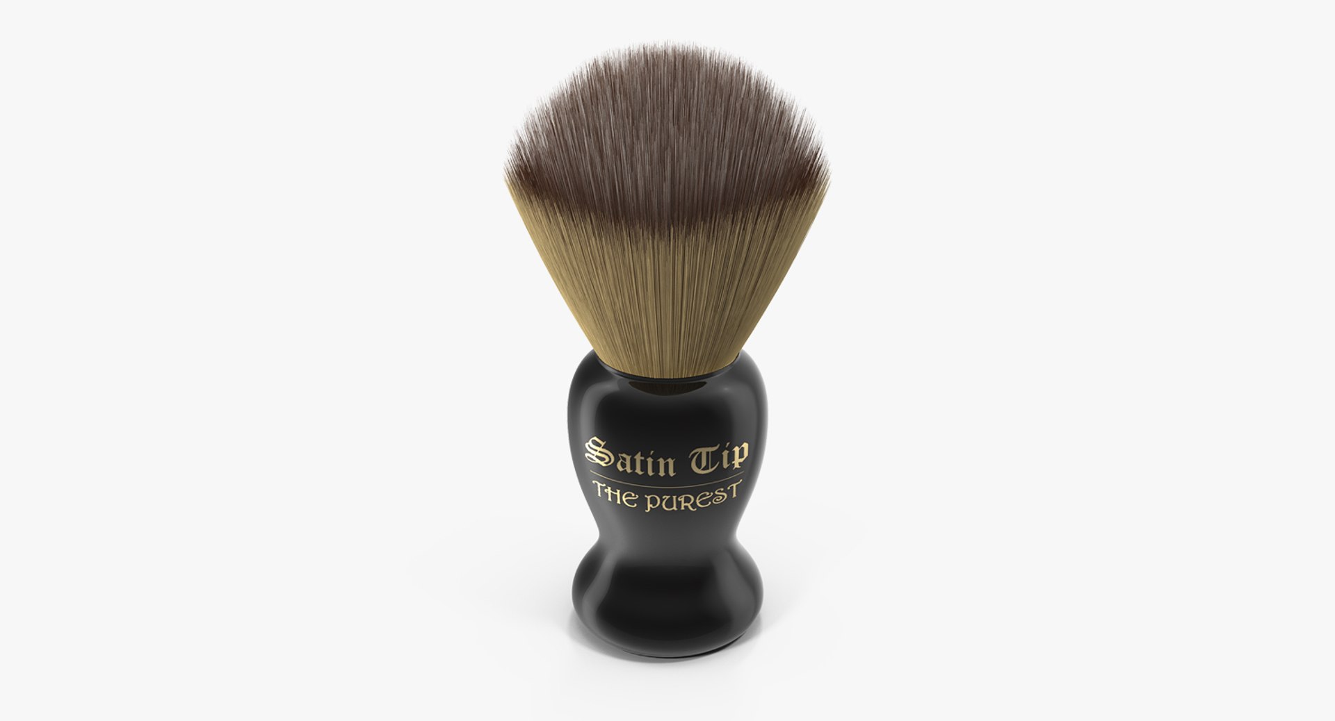 Shaving Brush Badger Dark Fur 3D model preview