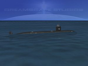 3d 3ds ship los angeles class submarine