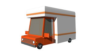 Low Poly Moving Truck