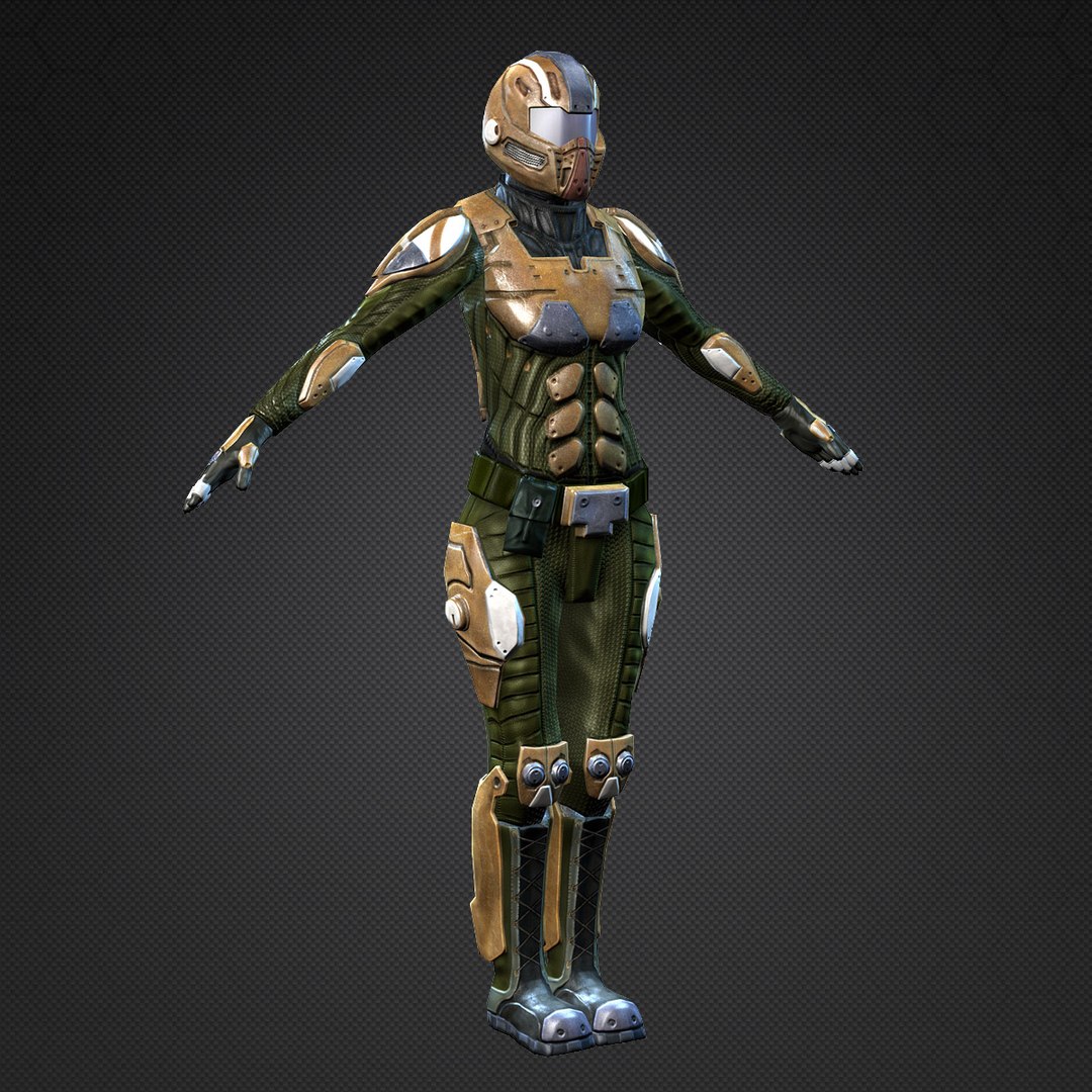 Sci-fi Armor Female 4 3d Model