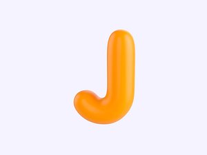 3D J Alphabet model