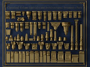 3D model Classic Column Capitals Pillars Set