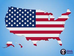 usa flag 3d max
