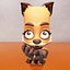 cartone animato Zooba Nix 3d Model Rigged Ready For Games Modello 3D a basso numero di poligoni
