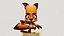 cartone animato Zooba Nix 3d Model Rigged Ready For Games Modello 3D a basso numero di poligoni