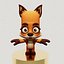 cartone animato Zooba Nix 3d Model Rigged Ready For Games Modello 3D a basso numero di poligoni