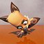 cartone animato Zooba Nix 3d Model Rigged Ready For Games Modello 3D a basso numero di poligoni