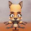 cartone animato Zooba Nix 3d Model Rigged Ready For Games Modello 3D a basso numero di poligoni