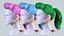Penteado com rabo de cavalo estilo bufante retrô - Renderização de jogo