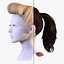 Penteado com rabo de cavalo estilo bufante retrô - Renderização de jogo
