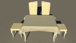 modèle 3D de Table Basse Chesterfield Avec Stand Restaurante - TurboSquid  1904231