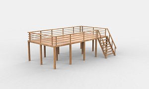 wooden dock model 2 3D model 3D model