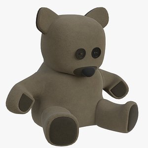 3D burlap teddy bear