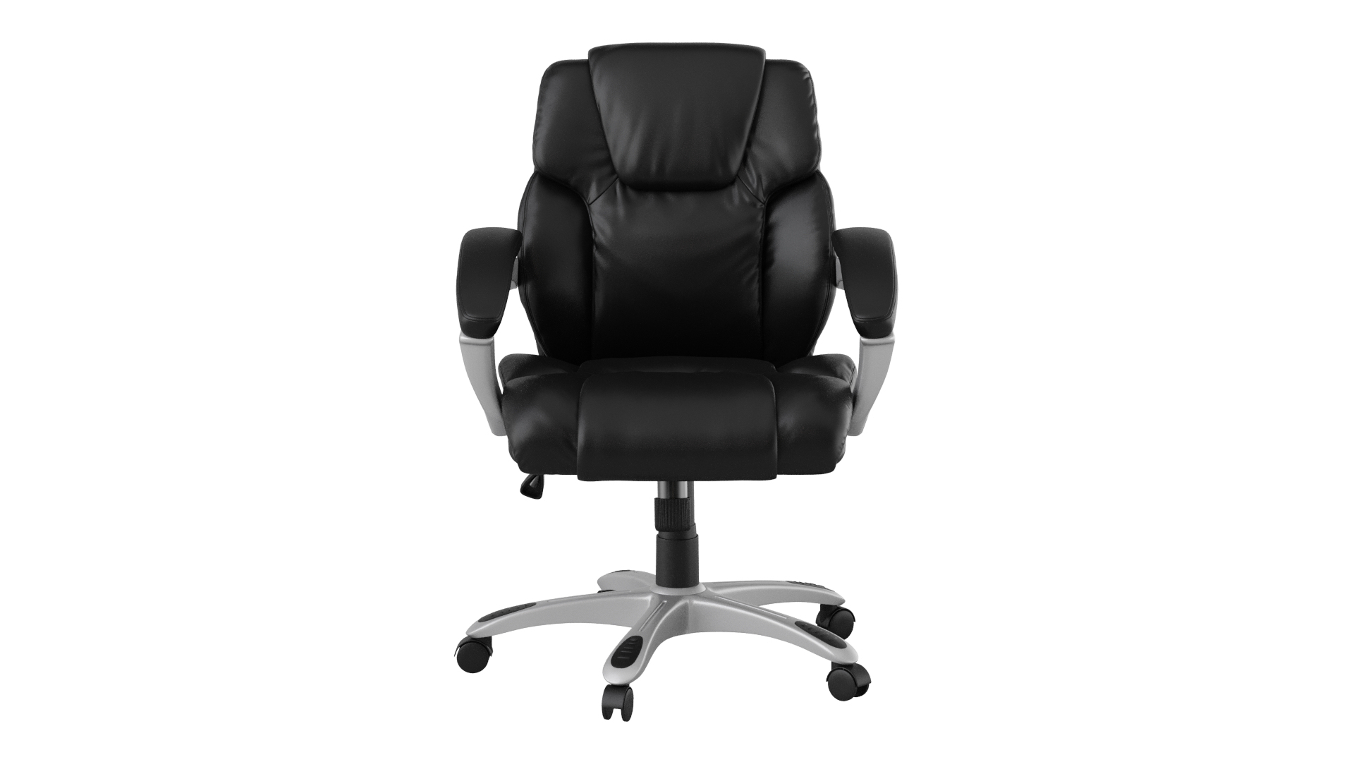 Heather MidBack Black Leather Soft Layered Upholstered Executive