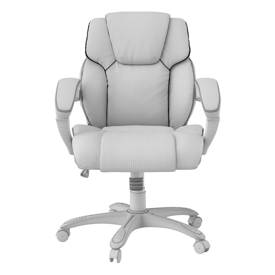 Heather MidBack Black Leather Soft Layered Upholstered Executive