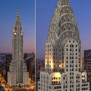 New York Chrysler Building with Exterior Lighting 3D