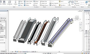 6 Escalator models Revit 2015