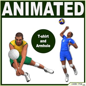 2 White Volleyball Players CG