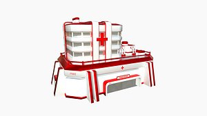 SciFi Hospital A05 Red - Sci Fi Exterior Design 3D