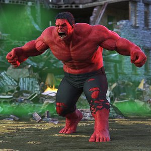 Red Hulk Fur Rigged