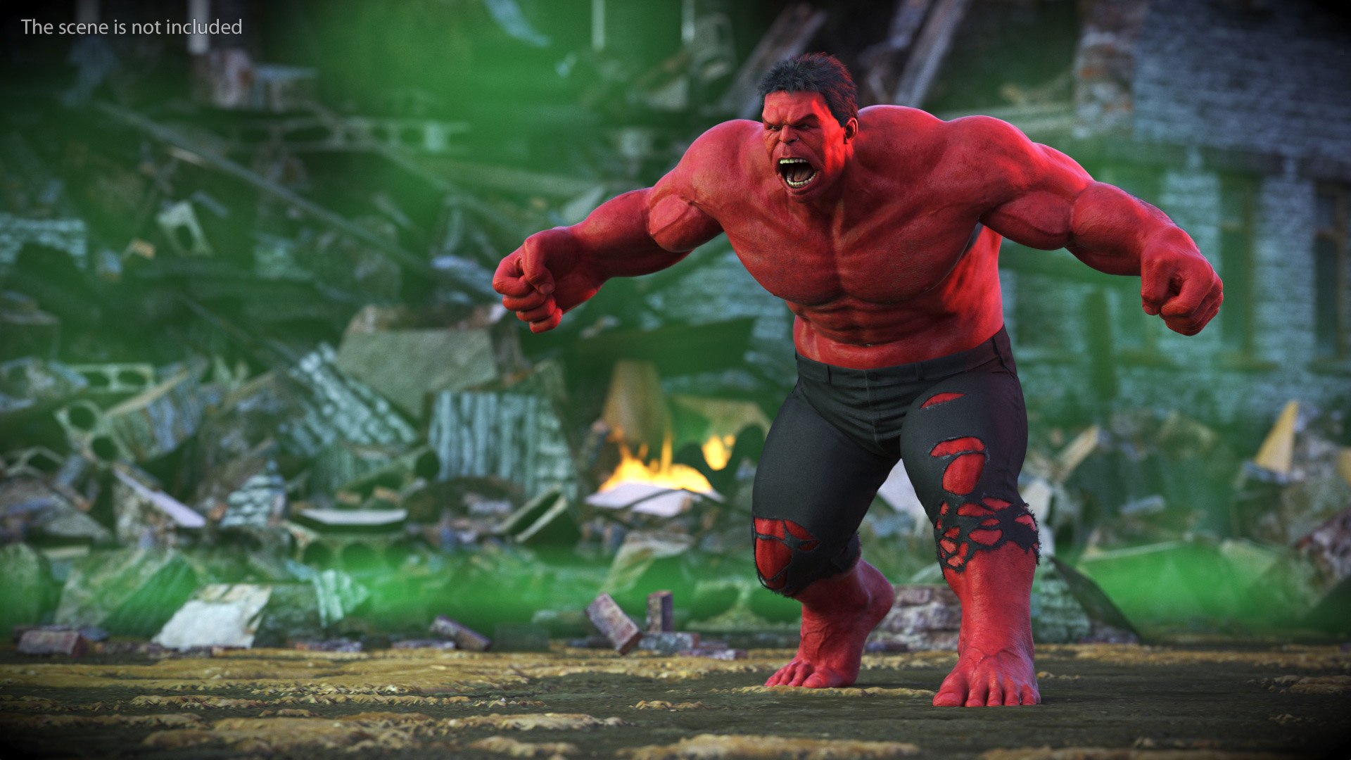 Red Hulk Fur Rigged 3D Model - TurboSquid 2411559