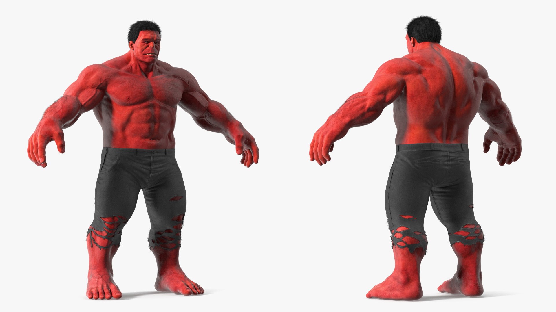 Red Hulk Fur Rigged 3D Model - TurboSquid 2411559