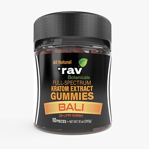 Gummies Jar- Glass Jar with Label 3D model