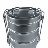 Indian Style Silver Tiffin Box