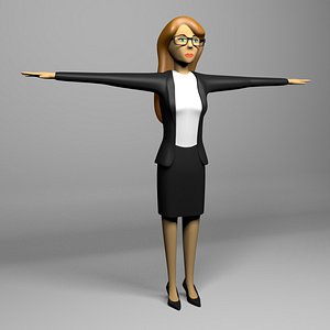 3D business woman model