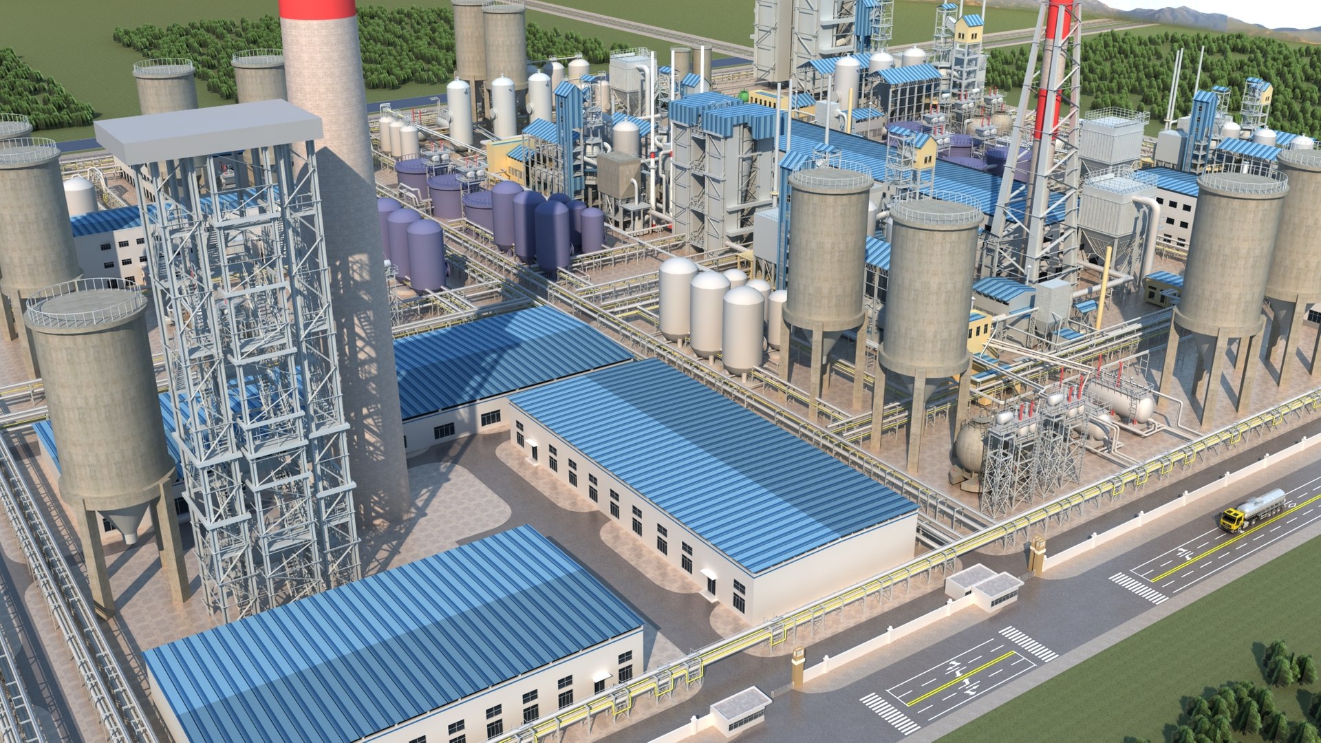 Factory Landscape 03 3D Model - TurboSquid 2325369