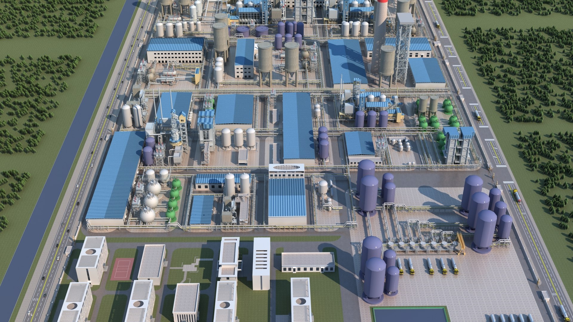 Factory Landscape 03 3D Model - TurboSquid 2325369