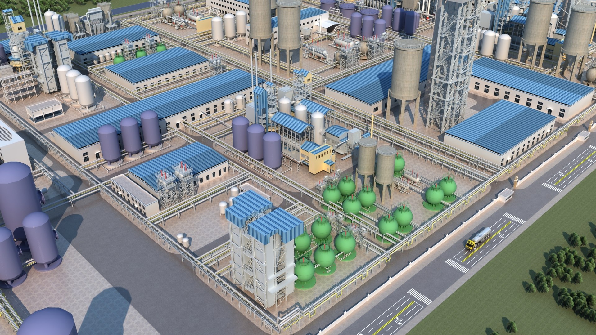 Factory Landscape 03 3D Model - TurboSquid 2325369