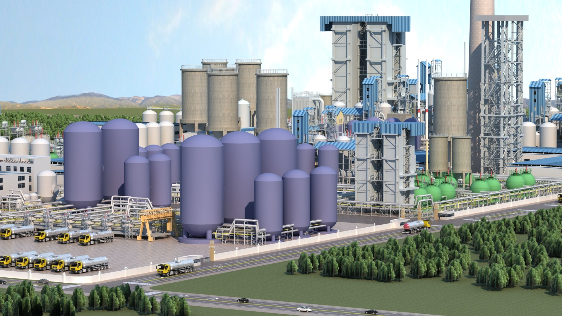 Factory Landscape 03 3D Model - TurboSquid 2325369