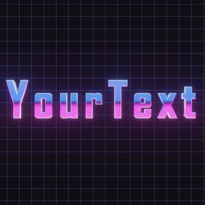 3D Editable 80s Chrome Text