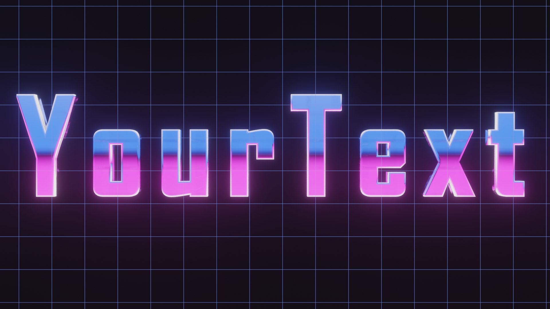 3D Editable 80s Chrome Text - TurboSquid 1864805