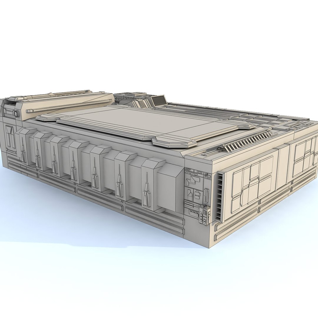 sci fi futuristic building 3d model