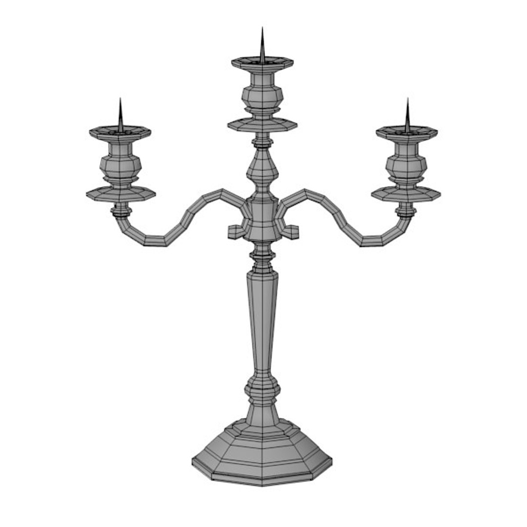 3d Old Candlestick