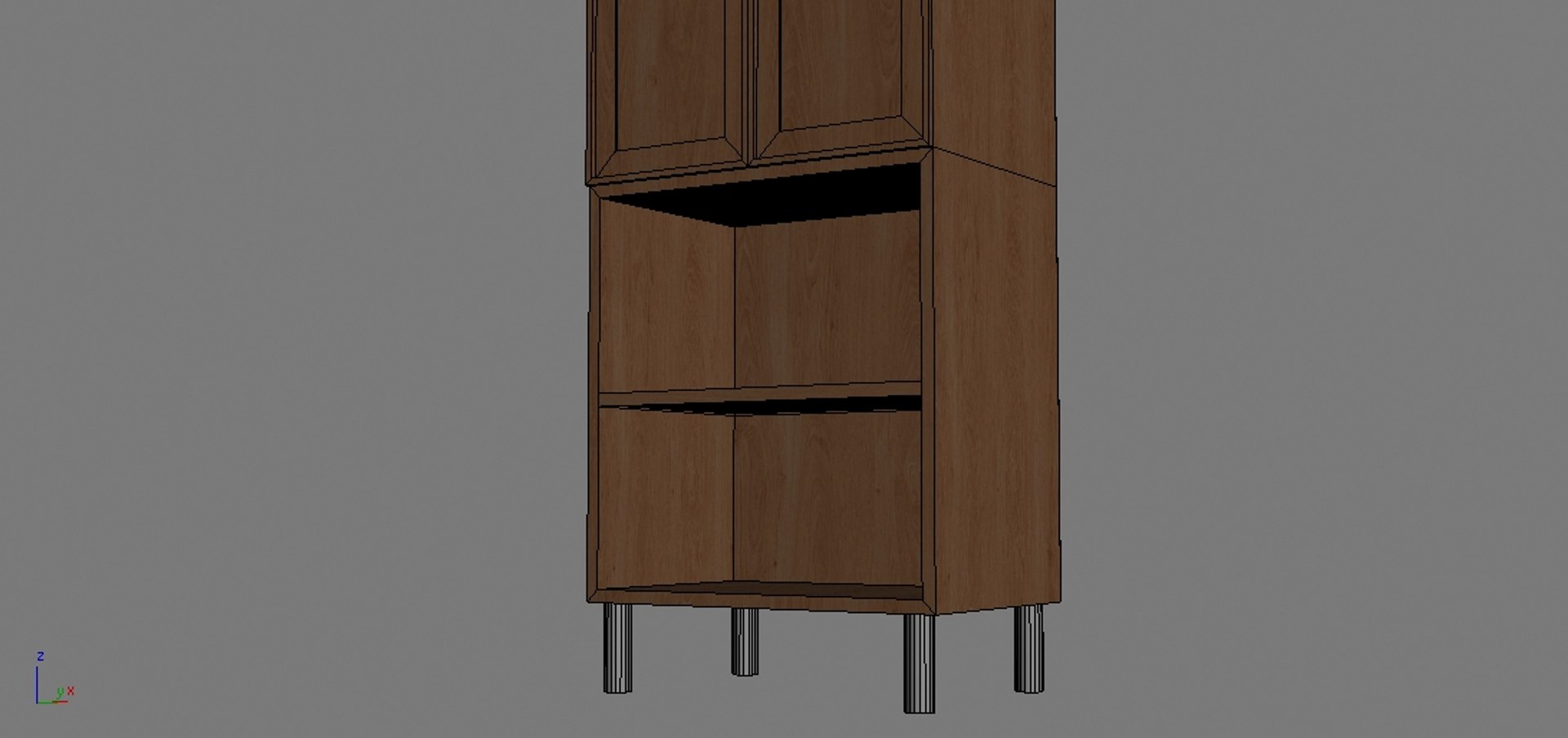 3ds Max Commode Modeled Wood