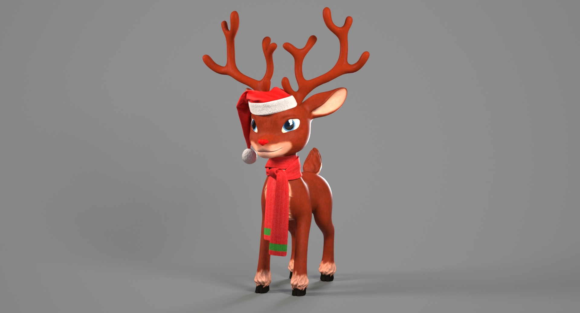3D Cartoon Reindeer Christmas Character Model - TurboSquid 1359717