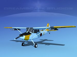 3D propeller cessna o-1e bird dog model